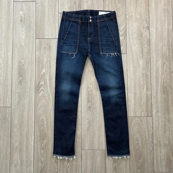 rag & bone Denim - Rag and Bone | 'Denny' High Rise Dark Wash Skinny Carpenter Jeans